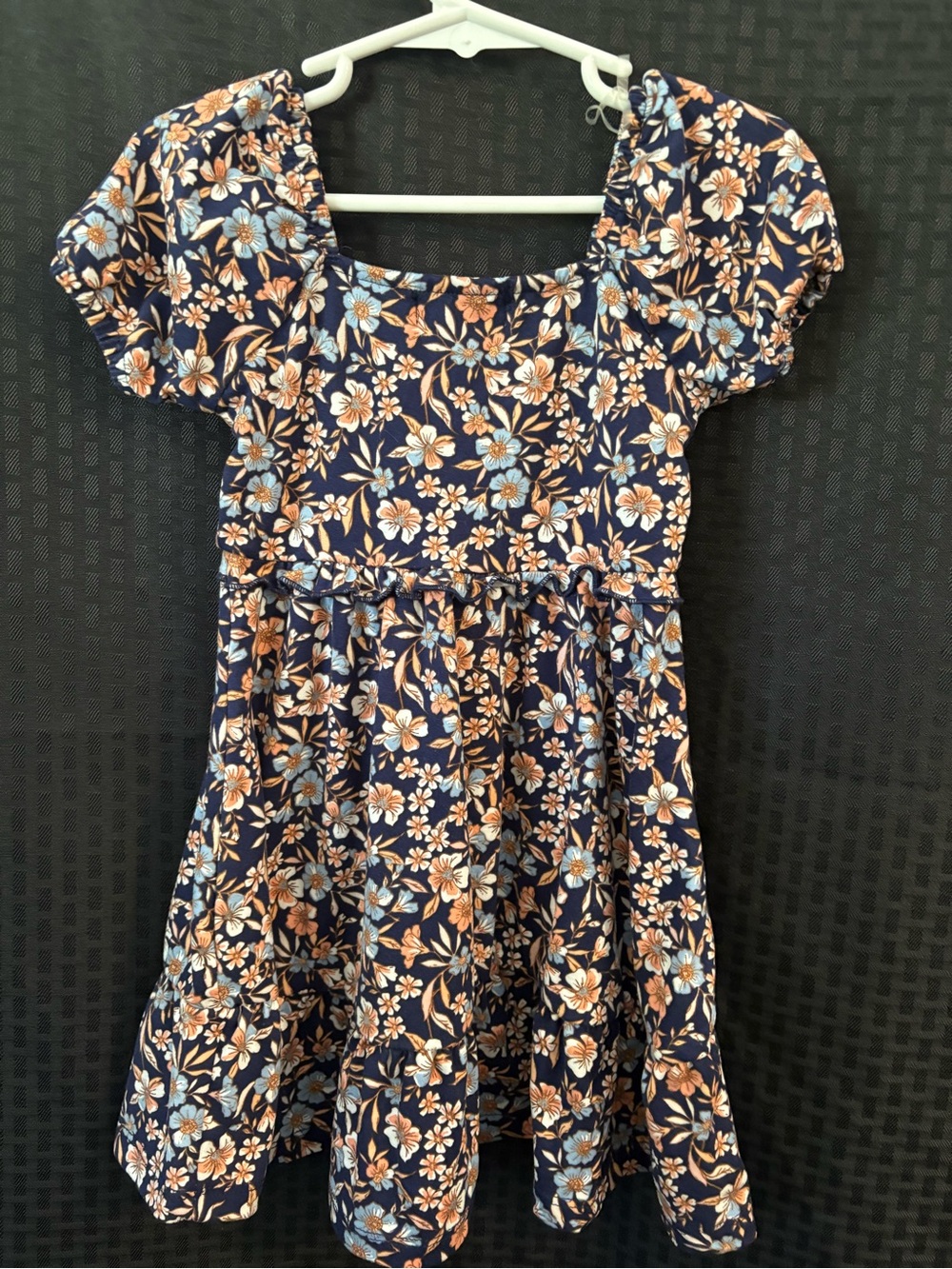 btween Navy Floral Dress with Blue & Peach Flowers - Picture 2 of 4